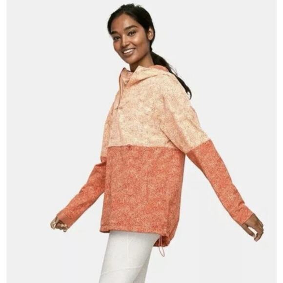 Outdoor Voices Rectrek Orange Pebbled Canyon Hoodie Hooded Anorak Jacket XS E28 - Picture 2 of 10